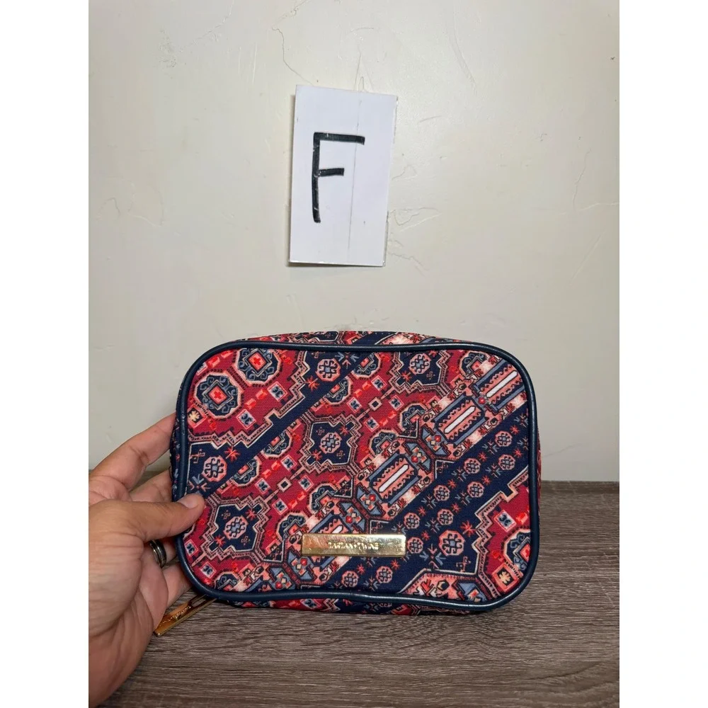 Tartan + Twine Bag Kilim Geometric Pattern Navy Red Gold Small